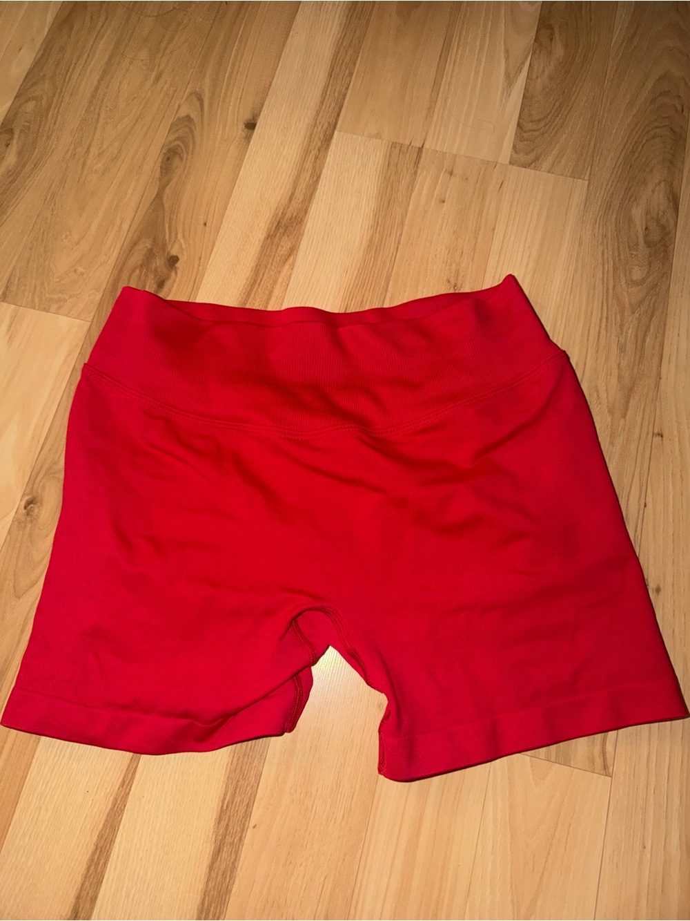 Women's High-Rise Red Bike Shorts